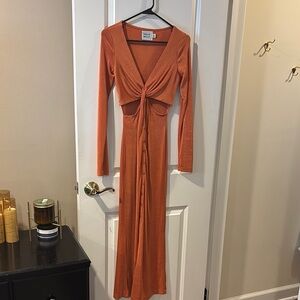 Orange Hello Molly Long Sleeve Dress